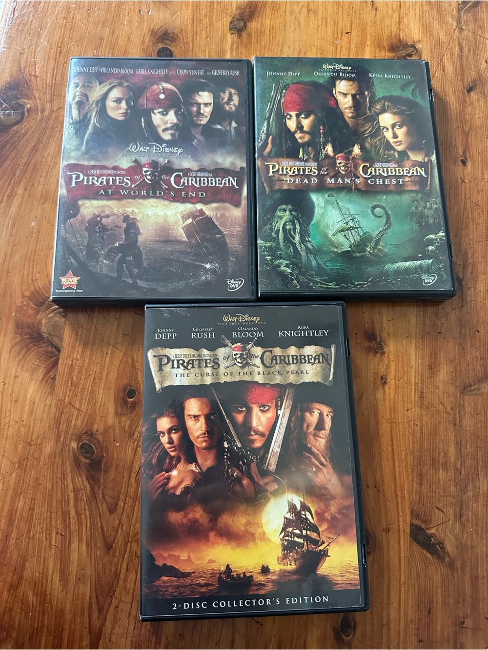 Disney Pirates of the Caribbean DVD Set — Black Cases with Multicolor Artwork
